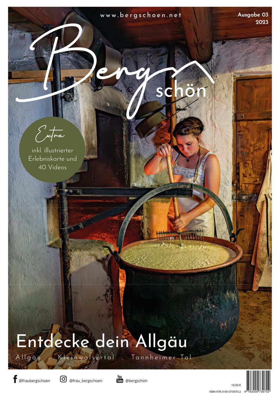 Bergschön – Entdecke dein Allgäu. Titel der Ausgabe 2023.